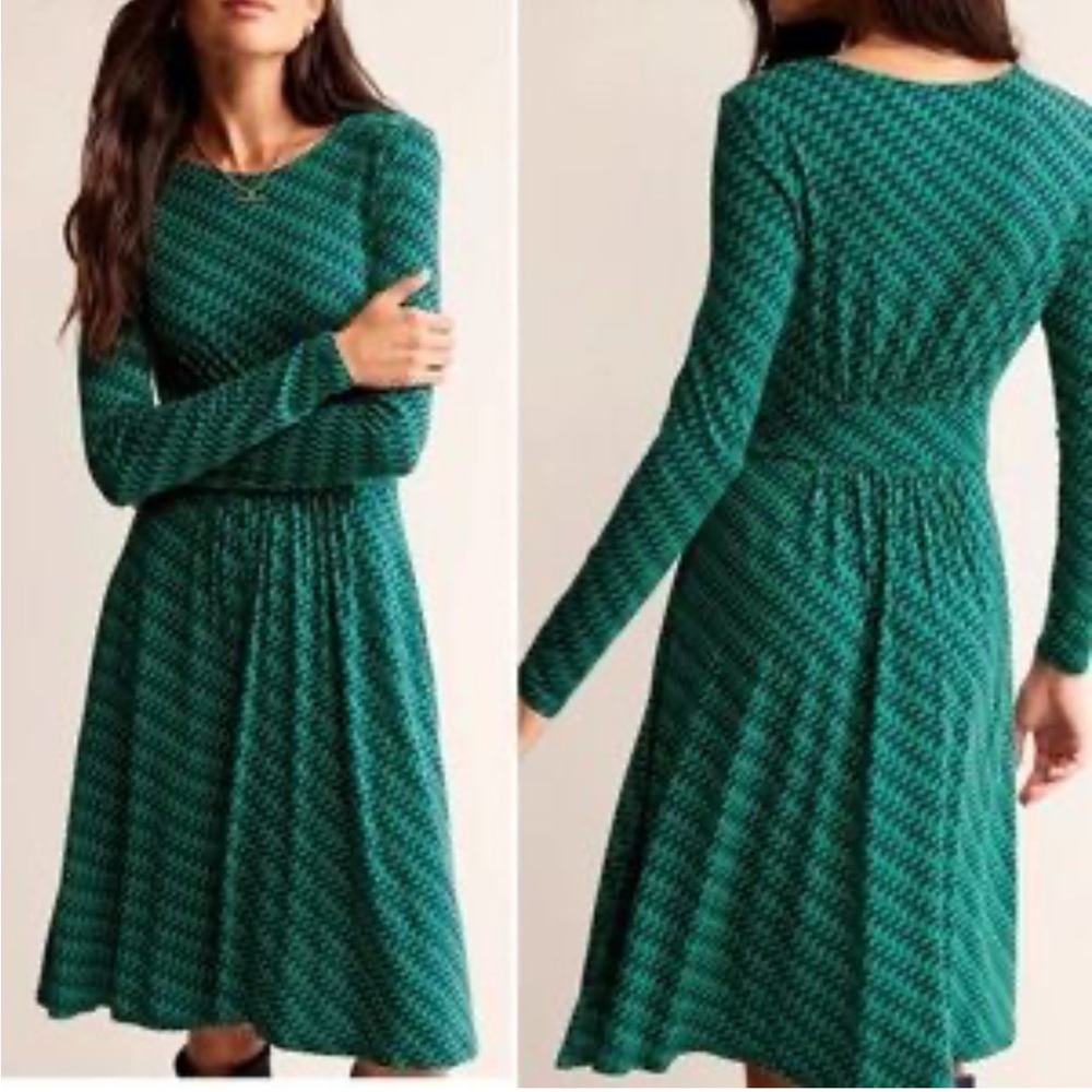 Boden Green Long Sleeve Dress